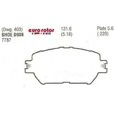 Front Semi Metallic Pads by EUROROTOR - F1D908H pa3