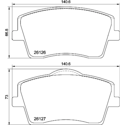 Front Semi Metallic Pads by HELLA PAGID - 355039001 pa2