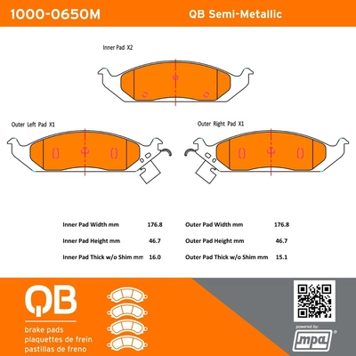 QUALITY-BUILT - 1000-0650M - Front Disc Brake Pad Set pa2