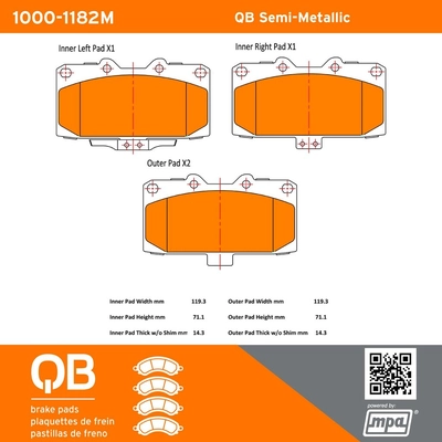 QUALITY-BUILT - 1000-1182M - Front Disc Brake Pad Set pa2