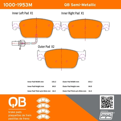 QUALITY-BUILT - 1000-1953M - Front Disk Brake Pad Set pa2