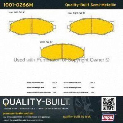 Front Semi Metallic Pads by QUALITY-BUILT - 1001-0266M pa1