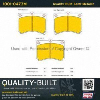 Front Semi Metallic Pads by QUALITY-BUILT - 1001-0473M pa1