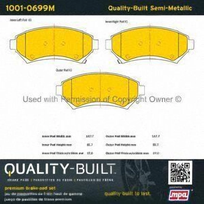 Front Semi Metallic Pads by QUALITY-BUILT - 1001-0699M pa1