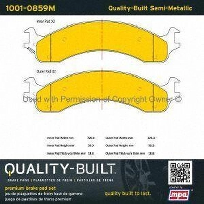 Front Semi Metallic Pads by QUALITY-BUILT - 1001-0859M pa1