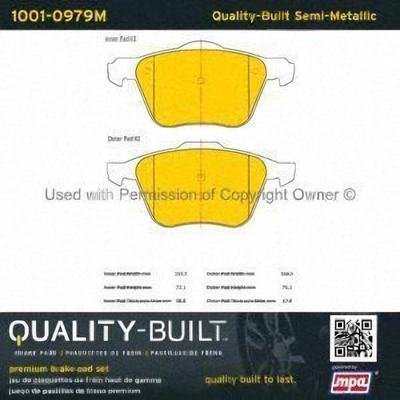 Front Semi Metallic Pads by QUALITY-BUILT - 1001-0979M pa1