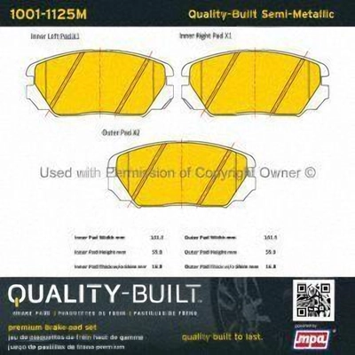 Front Semi Metallic Pads by QUALITY-BUILT - 1001-1125M pa1