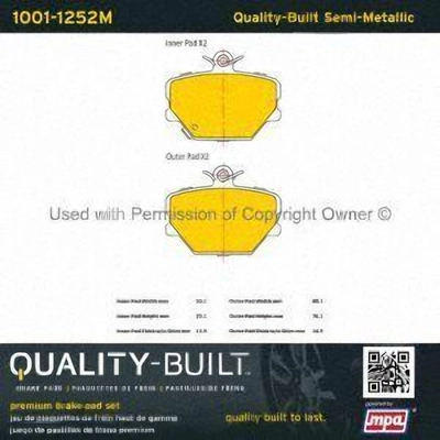 Front Semi Metallic Pads by QUALITY-BUILT - 1001-1252M pa1