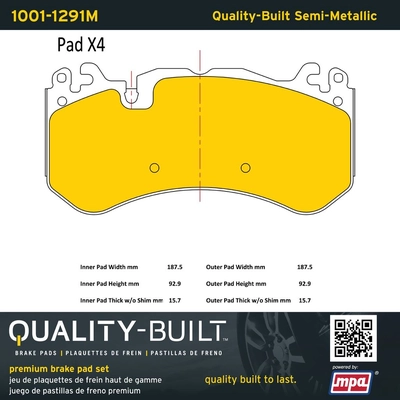 QUALITY-BUILT - 1001-1291M - Front Disk Brake Pad Set pa2
