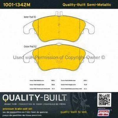 Front Semi Metallic Pads by QUALITY-BUILT - 1001-1342M pa5