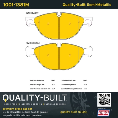 QUALITY-BUILT - 1001-1381M - Front Disc Brake Pad Set pa2