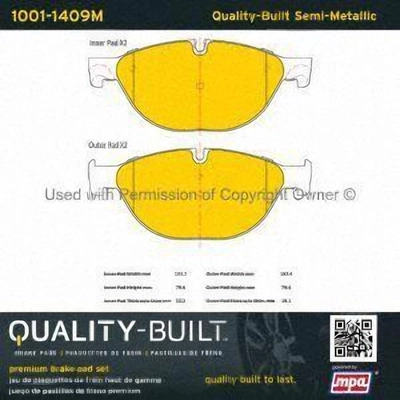 Front Semi Metallic Pads by QUALITY-BUILT - 1001-1409M pa2