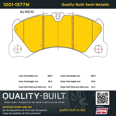 QUALITY-BUILT - 1001-1577M - Front Disc Brake Pad Set pa1