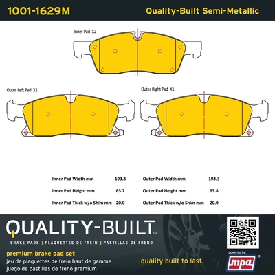 QUALITY-BUILT - 1001-1629M - Front Disc Brake Pad Set pa1