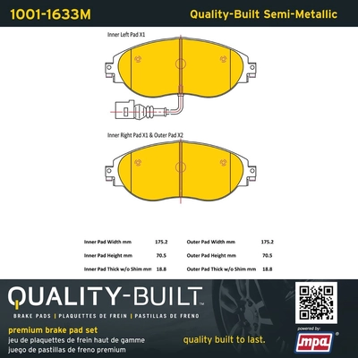 QUALITY-BUILT - 1001-1633M - Front Disc Brake Pad Set pa1