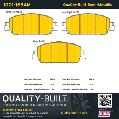 QUALITY-BUILT - 1001-1654M - Front Disc Brake Pad Set pa1