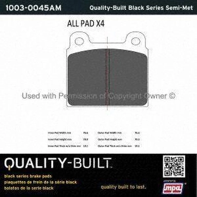 Front Semi Metallic Pads by QUALITY-BUILT - 1003-0045AM pa2