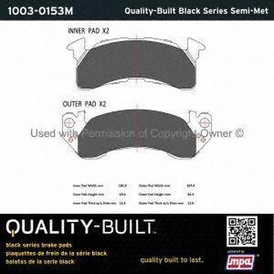 Front Semi Metallic Pads by QUALITY-BUILT - 1003-0153M pa1