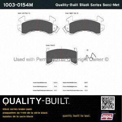 Front Semi Metallic Pads by QUALITY-BUILT - 1003-0154M pa1