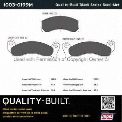 Front Semi Metallic Pads by QUALITY-BUILT - 1003-0199M pa2