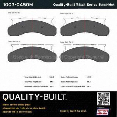 Front Semi Metallic Pads by QUALITY-BUILT - 1003-0450M pa1