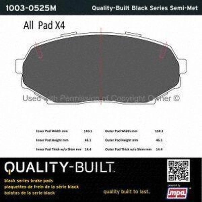 Plaquettes avant semi-métallique by QUALITY-BUILT - 1003-0525M pa1