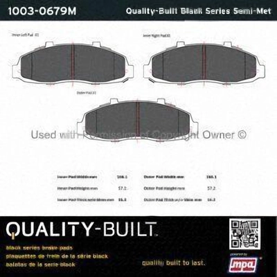 Front Semi Metallic Pads by QUALITY-BUILT - 1003-0679M pa1