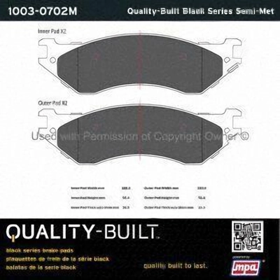 Plaquettes avant semi-métallique de QUALITY-BUILT - 1003-0702M pa5