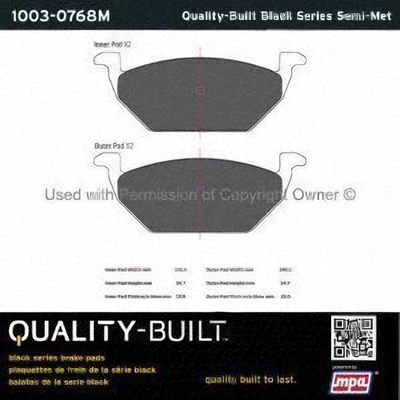 Front Semi Metallic Pads by QUALITY-BUILT - 1003-0768M pa1