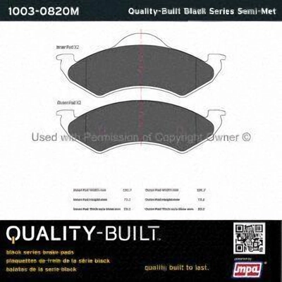 Front Semi Metallic Pads by QUALITY-BUILT - 1003-0820M pa1