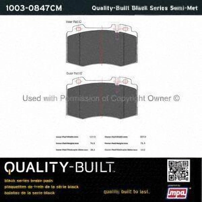 Front Semi Metallic Pads by QUALITY-BUILT - 1003-0847CM pa2