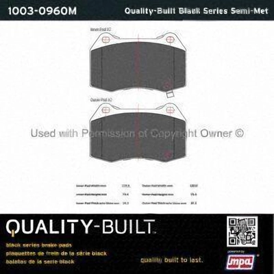 Front Semi Metallic Pads by QUALITY-BUILT - 1003-0960M pa1