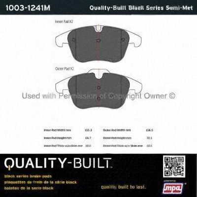 Front Semi Metallic Pads by QUALITY-BUILT - 1003-1241M pa5