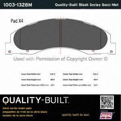 Front Semi Metallic Pads by QUALITY-BUILT - 1003-1328M pa1