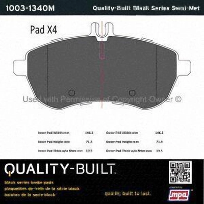 Front Semi Metallic Pads by QUALITY-BUILT - 1003-1340M pa1