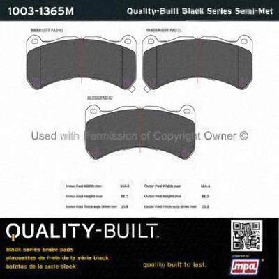 Front Semi Metallic Pads by QUALITY-BUILT - 1003-1365M pa1