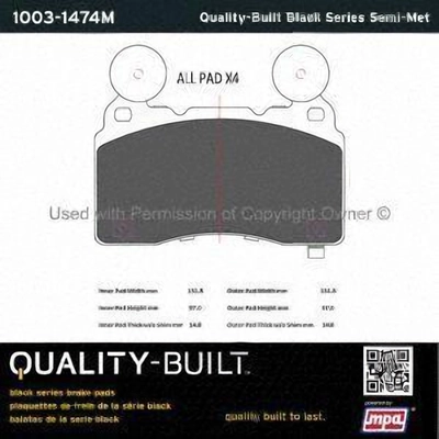 Plaquettes avant semi-m�tallique by QUALITY-BUILT - 1003-1474M pa2