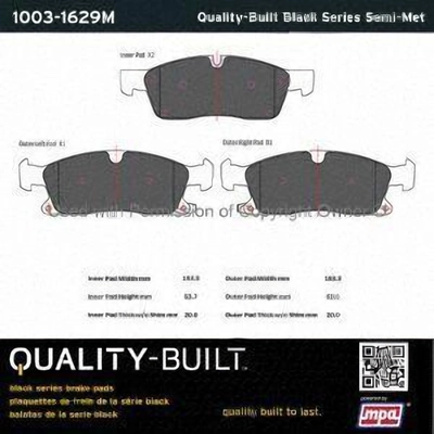 Front Semi Metallic Pads by QUALITY-BUILT - 1003-1629M pa2