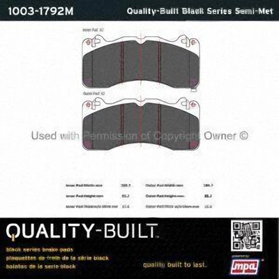 Plaquettes avant semi-m�tallique by QUALITY-BUILT - 1003-1792M pa1