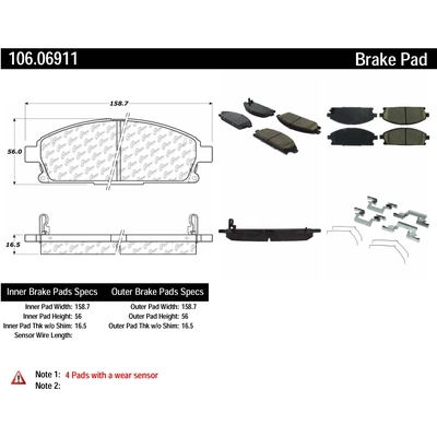 Front Severe Duty Semi Metallic Premium Pad by CENTRIC PARTS - 106.06911 pa3