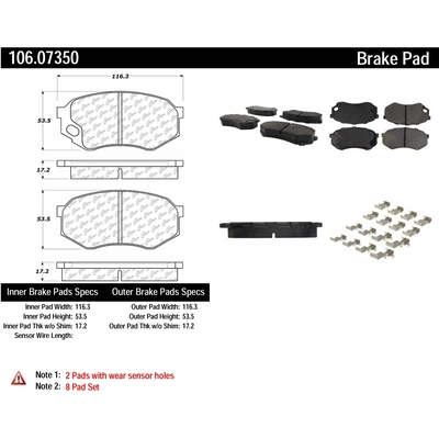 Front Severe Duty Semi Metallic Premium Pad by CENTRIC PARTS - 106.07350 pa3