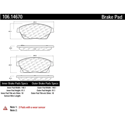 Plaquette avant semi-m�talique de qualit� sup�rieur Severe Duty by CENTRIC PARTS - 106.14670 pa2