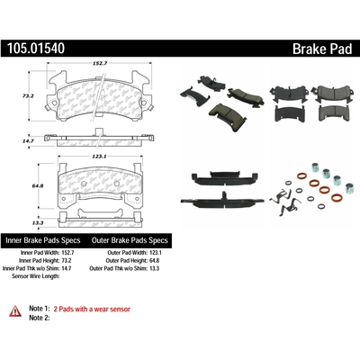 Front Super Premium Ceramic Pads by CENTRIC PARTS - 105.01540 pa5