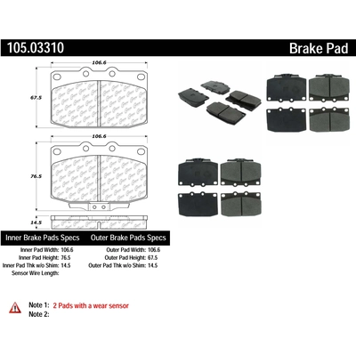 Front Super Premium Ceramic Pads by CENTRIC PARTS - 105.03310 pa5