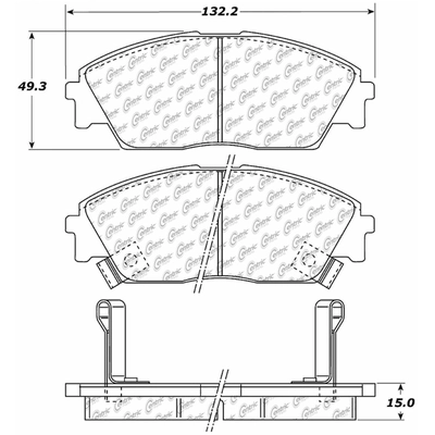 Plaquettes avant en céramique de qualité supérieur  by CENTRIC PARTS - 105.03730 pa1