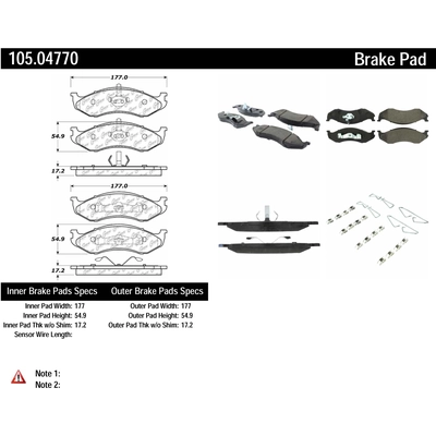 Plaquettes avant en c�ramique de qualit� sup�rieur  by CENTRIC PARTS - 105.04770 pa5