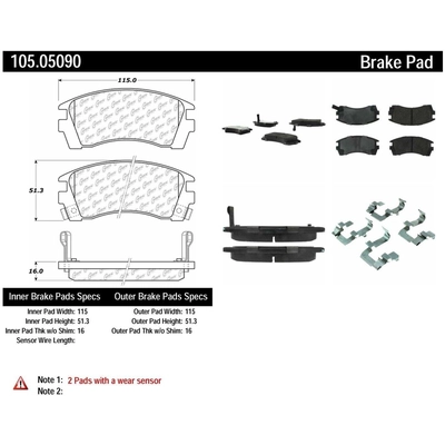 Front Super Premium Ceramic Pads by CENTRIC PARTS - 105.05090 pa9