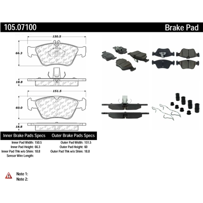 Front Super Premium Ceramic Pads by CENTRIC PARTS - 105.07100 pa2