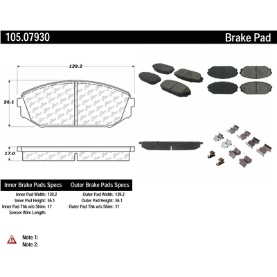 Front Super Premium Ceramic Pads by CENTRIC PARTS - 105.07930 pa1