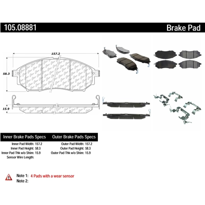 Front Super Premium Ceramic Pads by CENTRIC PARTS - 105.08881 pa6